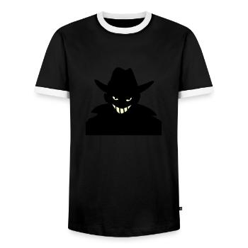 Agent XXY - Men's Ringer Shirt - black/white - Front - AI Model Female 172 light (172cm) & AI Model Male 178 light (178cm)