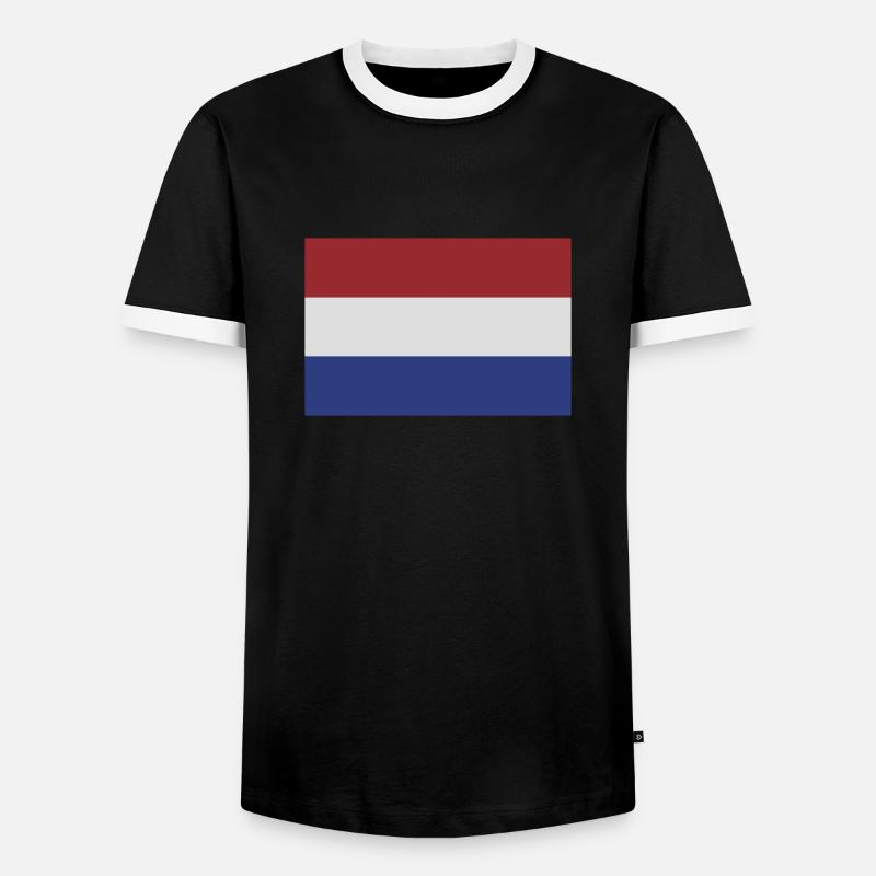 niederlande - Männer Kontrast-T-Shirt - Schwarz/Weiß