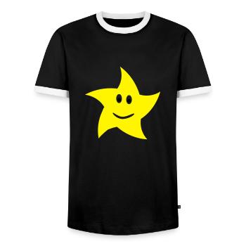 étoile - T-shirt contrasté Homme - noir/blanc - Devant - AI Model Female 172 light (172cm) & AI Model Male 178 light (178cm)