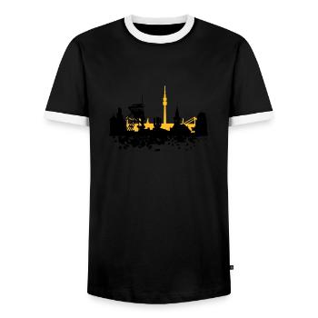 Dortmund Skyline - Männer Kontrast-T-Shirt - Schwarz/Weiß - Vorne - AI Model Female 172 light (172cm) & AI Model Male 178 light (178cm)