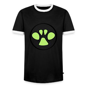 pfote - Männer Kontrast-T-Shirt - Schwarz/Weiß - Vorne - AI Model Female 172 light (172cm) & AI Model Male 178 light (178cm)