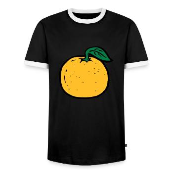 orange - Men's Ringer Shirt - black/white - Front - AI Model Female 172 light (172cm) & AI Model Male 178 light (178cm)
