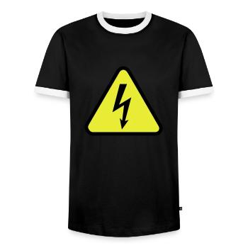 électricité - T-shirt contrasté Homme - noir/blanc - Devant - AI Model Female 172 light (172cm) & AI Model Male 178 light (178cm)