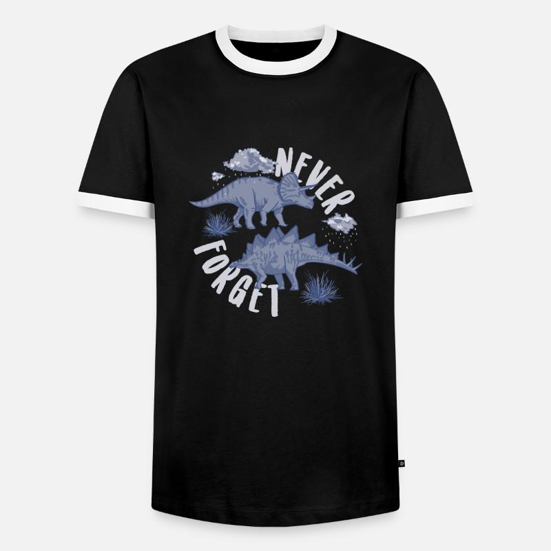 Never forget blau - Männer Kontrast-T-Shirt - Schwarz/Weiß