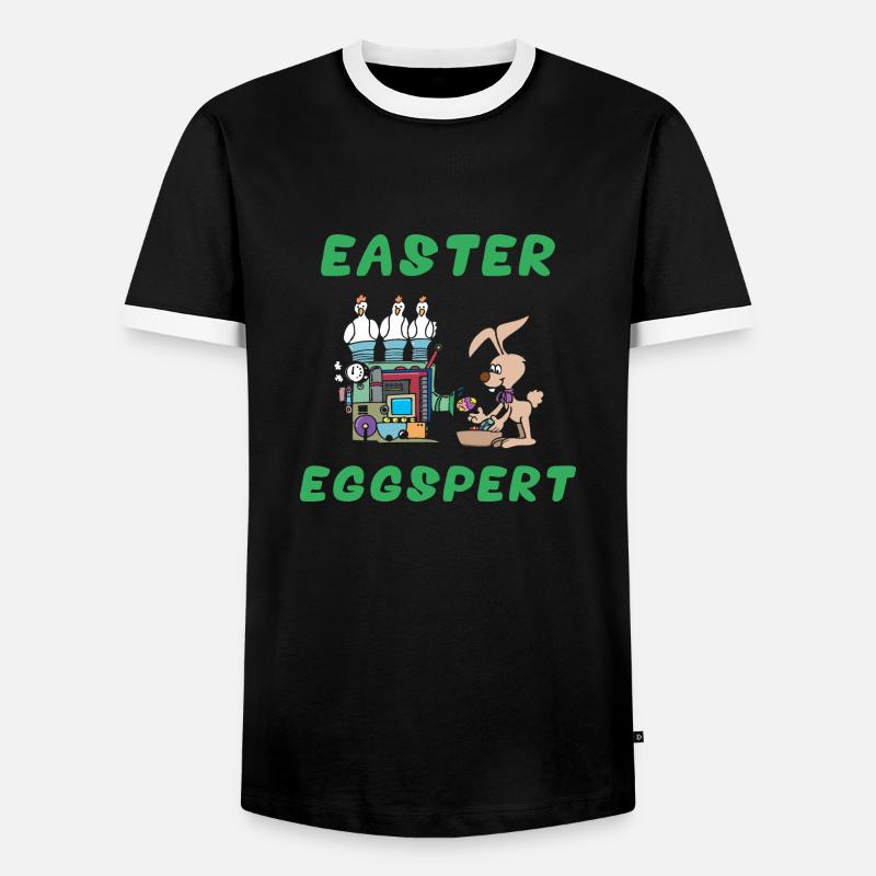 Ostern Eggspert - Männer Kontrast-T-Shirt - Schwarz/Weiß