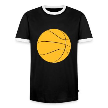 basketball - Männer Kontrast-T-Shirt - Schwarz/Weiß - Vorne - AI Model Female 172 light (172cm) & AI Model Male 178 light (178cm)