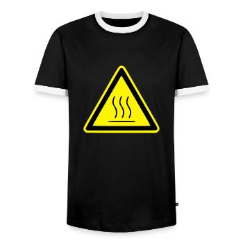 hot surface - Männer Kontrast-T-Shirt - Schwarz/Weiß - Vorne - AI Model Female 172 light (172cm) & AI Model Male 178 light (178cm)