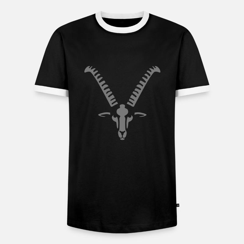 steinbock_062012_a_1c_black - Men's Ringer Shirt - black/white