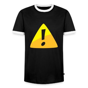 WARNING - T-shirt contrasté Homme - noir/blanc - Devant - AI Model Female 172 light (172cm) & AI Model Male 178 light (178cm)