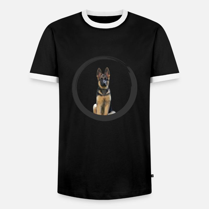 German shepherd - Männer Kontrast-T-Shirt - Schwarz/Weiß