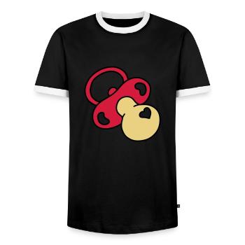 tetine coeur - T-shirt contrasté Homme - noir/blanc - Devant - AI Model Female 172 light (172cm) & AI Model Male 178 light (178cm)
