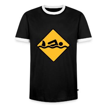 nager - T-shirt contrasté Homme - noir/blanc - Devant - AI Model Female 172 light (172cm) & AI Model Male 178 light (178cm)