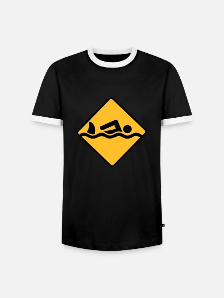 nager - T-shirt contrasté Homme - noir/blanc