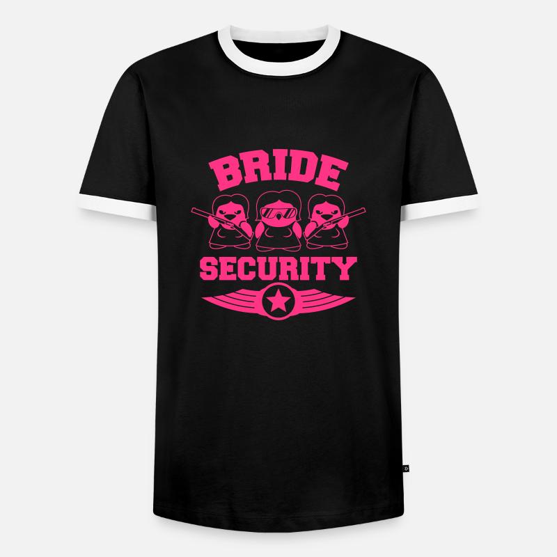 Bride Security Penguins - Männer Kontrast-T-Shirt - Schwarz/Weiß