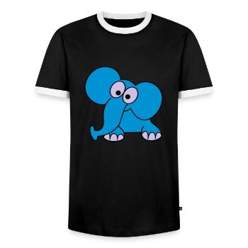 elefant - Männer Kontrast-T-Shirt - Schwarz/Weiß - Vorne - AI Model Female 172 light (172cm) & AI Model Male 178 light (178cm)