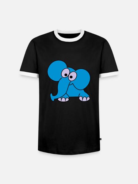 elefant - Männer Kontrast-T-Shirt - Schwarz/Weiß