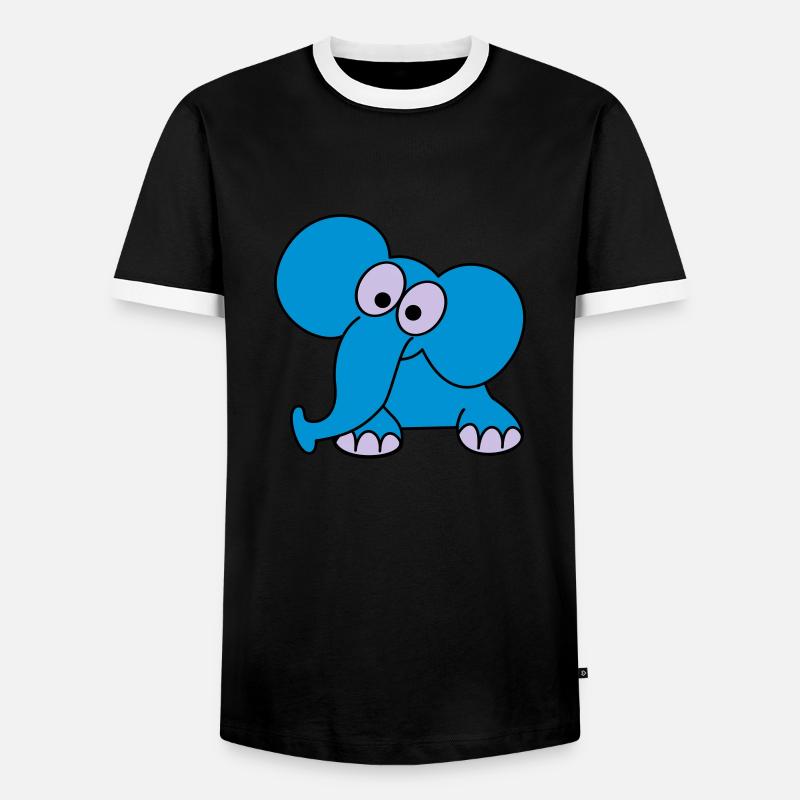 elefant - Männer Kontrast-T-Shirt - Schwarz/Weiß