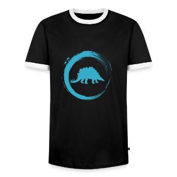 Dinosaurier - Männer Kontrast-T-Shirt - Schwarz/Weiß - Vorne - AI Model Female 172 light (172cm) & AI Model Male 178 light (178cm)