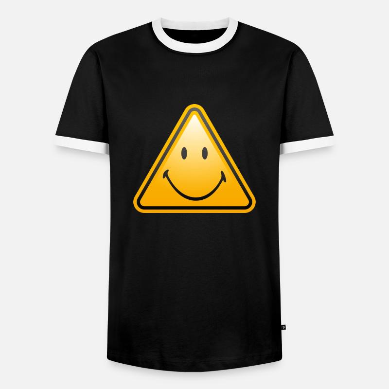 Smiley Shield - Men's Ringer Shirt - black/white