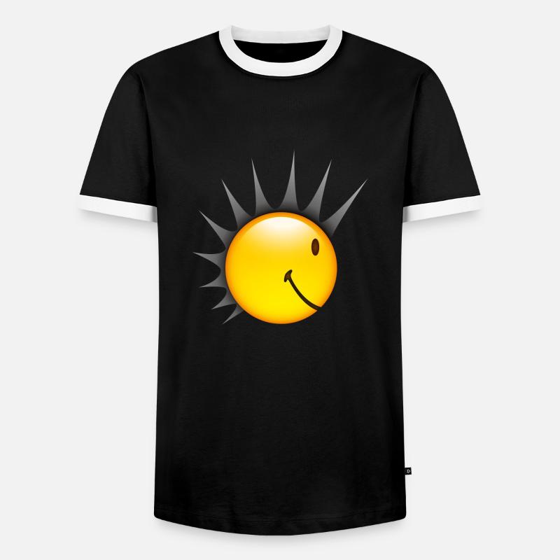 Smiley Punk Side - Men's Ringer Shirt - black/white