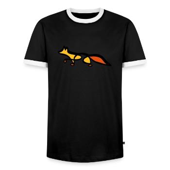 Fox - Line Art - Choose your colour - Männer Kontrast-T-Shirt - Schwarz/Weiß - Vorne - AI Model Female 172 light (172cm) & AI Model Male 178 light (178cm)