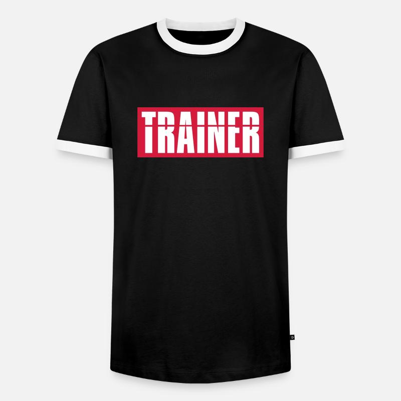 Red coach logo - Men's Ringer Shirt - black/white