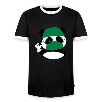 Operationssaal des Panda-Chirurgen - Männer Kontrast-T-Shirt - Schwarz/Weiß - Vorne - AI Model Female 172 light (172cm) & AI Model Male 178 light (178cm)