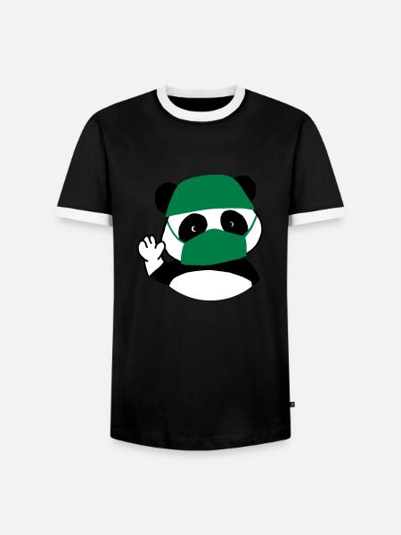 Panda surgeon operating room - Men's Ringer Shirt - black/white