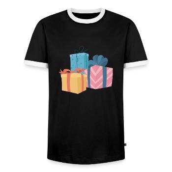 Set cadeau - T-shirt contrasté Homme - noir/blanc - Devant - AI Model Female 172 light (172cm) & AI Model Male 178 light (178cm)