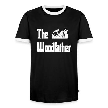Holzbearbeitung Liebhaber Geschenk Schreinerei Der - Männer Kontrast-T-Shirt - Schwarz/Weiß - Vorne - AI Model Female 172 light (172cm) & AI Model Male 178 light (178cm)