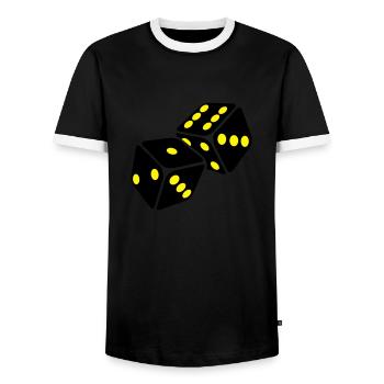 Cube - Men's Ringer Shirt - black/white - Front - AI Model Female 172 light (172cm) & AI Model Male 178 light (178cm)