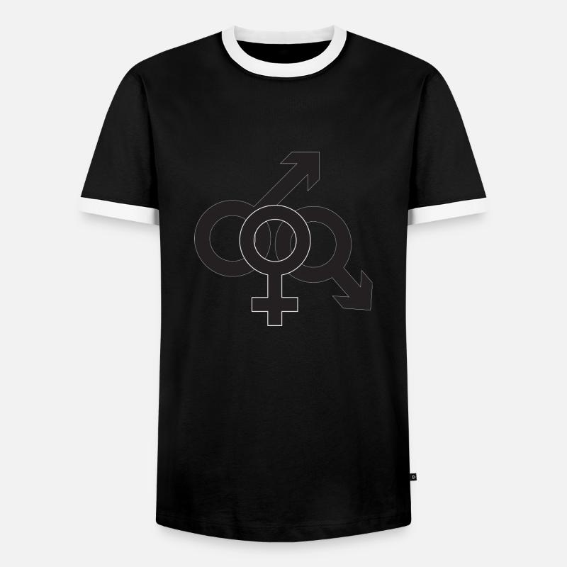 Wifesharing - Men's Ringer Shirt - black/white
