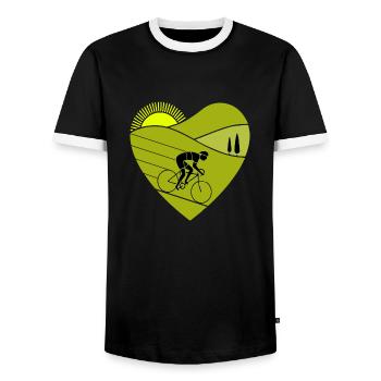Liebe Radfahren Lustige Scycling - Männer Kontrast-T-Shirt - Schwarz/Weiß - Vorne - AI Model Female 172 light (172cm) & AI Model Male 178 light (178cm)