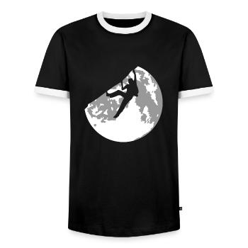 pleine lune et escalade - T-shirt contrasté Homme - noir/blanc - Devant - AI Model Female 172 light (172cm) & AI Model Male 178 light (178cm)