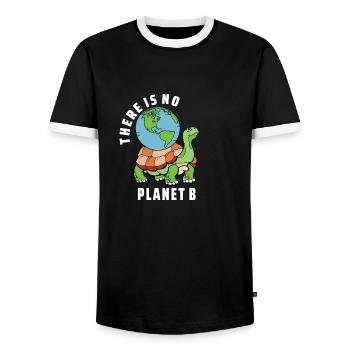 there is no planet b - Men's Ringer Shirt - black/white - Front - AI Model Female 172 light (172cm) & AI Model Male 178 light (178cm)