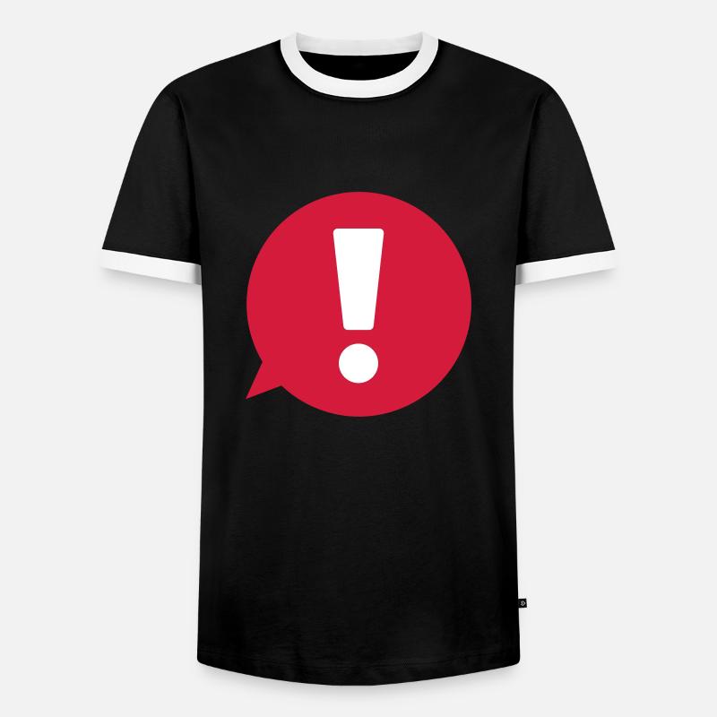 attention - Men's Ringer Shirt - black/white