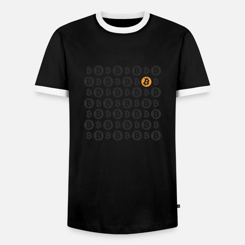 BitcoinChess - Männer Kontrast-T-Shirt - Schwarz/Weiß