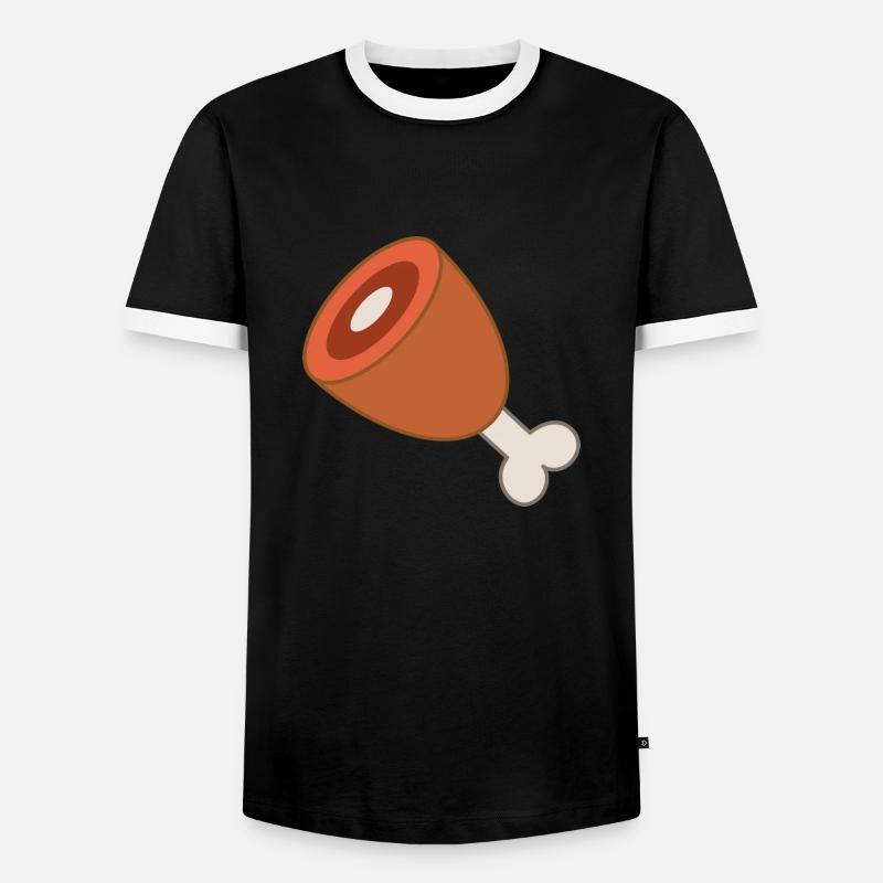 Fleisch Keule - Männer Kontrast-T-Shirt - Schwarz/Weiß