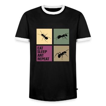 ant repeat antityp retro ant ants anti - Men's Ringer Shirt - black/white - Front - AI Model Female 172 light (172cm) & AI Model Male 178 light (178cm)