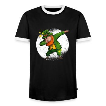 Dabbing Leprechaun St. Patrick’s Day Trèfle irlandais - T-shirt contrasté Homme - noir/blanc - Devant - AI Model Female 172 light (172cm) & AI Model Male 178 light (178cm)