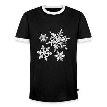 hiver - T-shirt contrasté Homme - noir/blanc - Devant - AI Model Female 172 light (172cm) & AI Model Male 178 light (178cm)