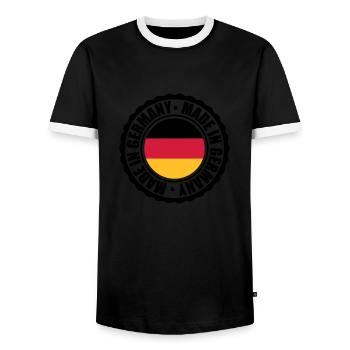 Made in Germany - Men's Ringer Shirt - black/white - Front - AI Model Female 172 light (172cm) & AI Model Male 178 light (178cm)