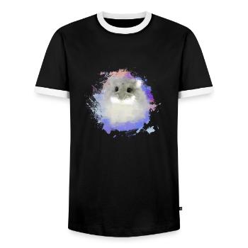 hamster nain, hamster, coloré, graffiti, peinture - T-shirt contrasté Homme - noir/blanc - Devant - AI Model Female 172 light (172cm) & AI Model Male 178 light (178cm)