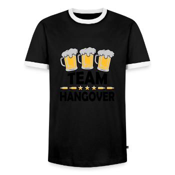 Alcool de gueule de bois de l’équipe - T-shirt contrasté Homme - noir/blanc - Devant - AI Model Female 172 light (172cm) & AI Model Male 178 light (178cm)