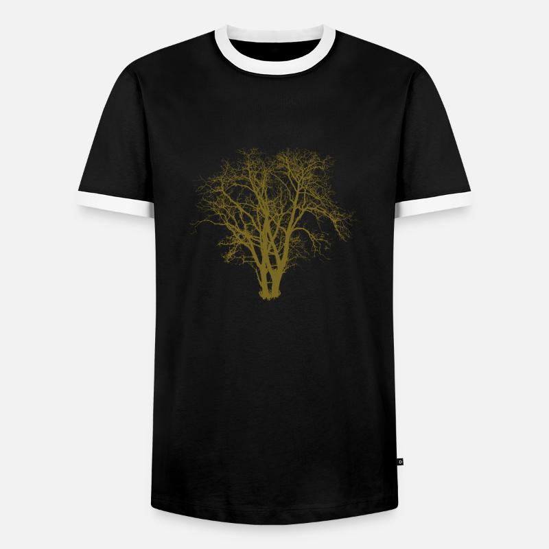 Baum - Männer Kontrast-T-Shirt - Schwarz/Weiß
