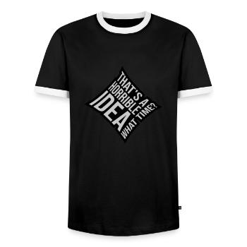Thats a horrible Idea - Men's Ringer Shirt - black/white - Front - AI Model Female 172 light (172cm) & AI Model Male 178 light (178cm)
