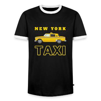 new york city taxi jaune - T-shirt contrasté Homme - noir/blanc - Devant - AI Model Female 172 light (172cm) & AI Model Male 178 light (178cm)
