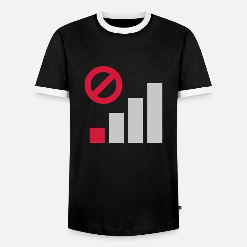Poor coverage cellular connection - Men's Ringer Shirt - black/white