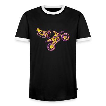 Freestyler - Men's Ringer Shirt - black/white - Front - AI Model Female 172 light (172cm) & AI Model Male 178 light (178cm)