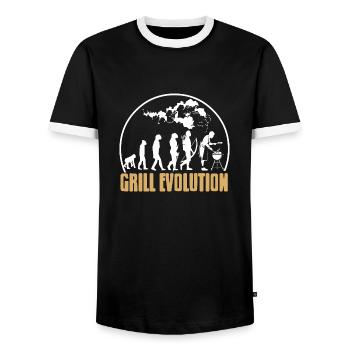 Grill Evolution Awesome Grilling T-Shirt Cadeau - T-shirt contrasté Homme - noir/blanc - Devant - AI Model Female 172 light (172cm) & AI Model Male 178 light (178cm)